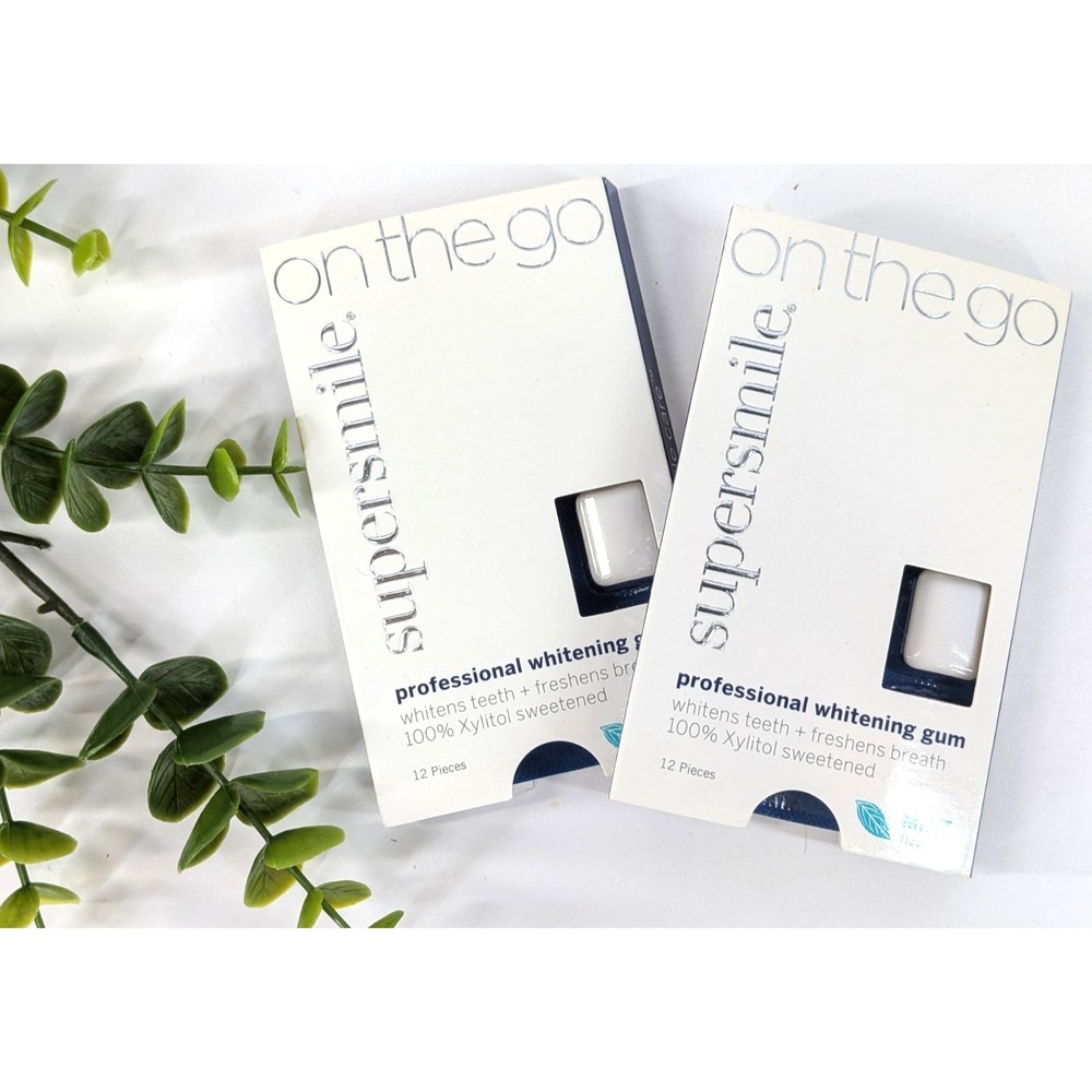 NEW LOT 2😍Supersmile Professional Whitening Gum Mint 12ct x2 Package On The Go